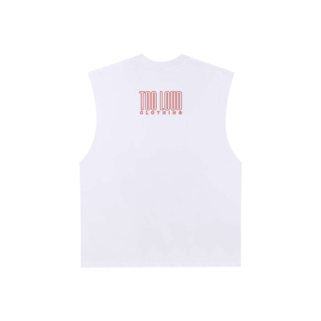 Too Loud OG Red Print Raw Edge Tank | Streetwear Tank UK | Too Loud