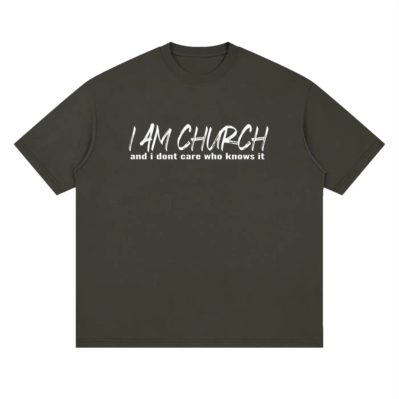 I AM CHURCH Drop Shoulder T-Shirt | Christian Streetwear UK | Too Loud