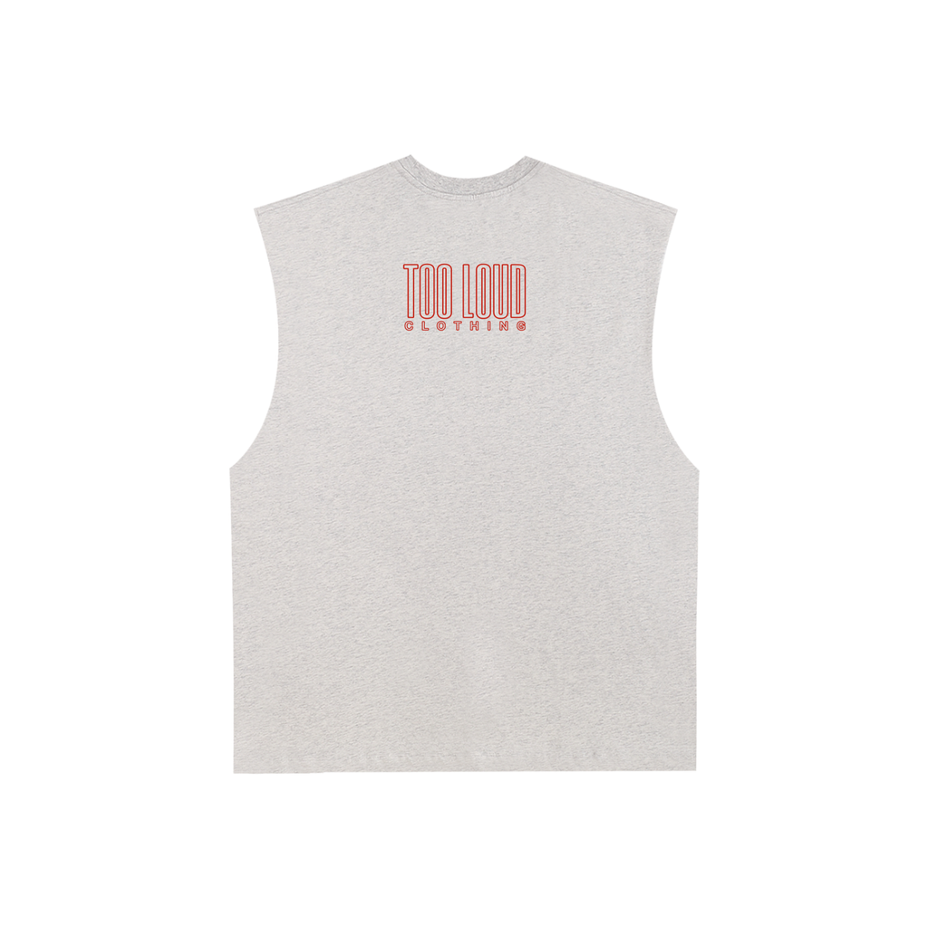 Too Loud OG Red Print Raw Edge Tank | Streetwear Tank UK | Too Loud
