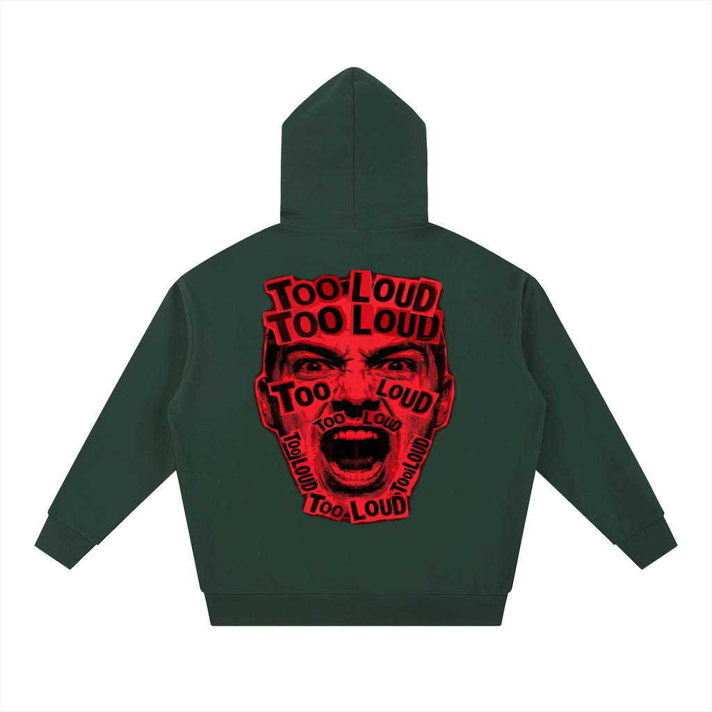 TOO LOUD OG "NMTBQ" red print Heavyweight Hoodie