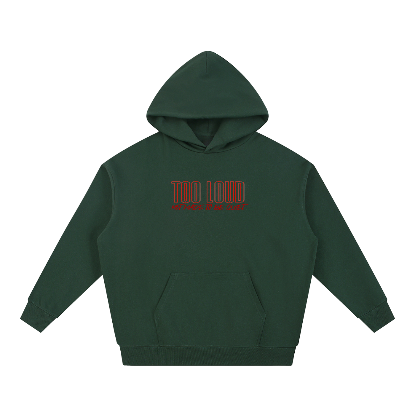 TOO LOUD OG "NMTBQ" red print Heavyweight Hoodie