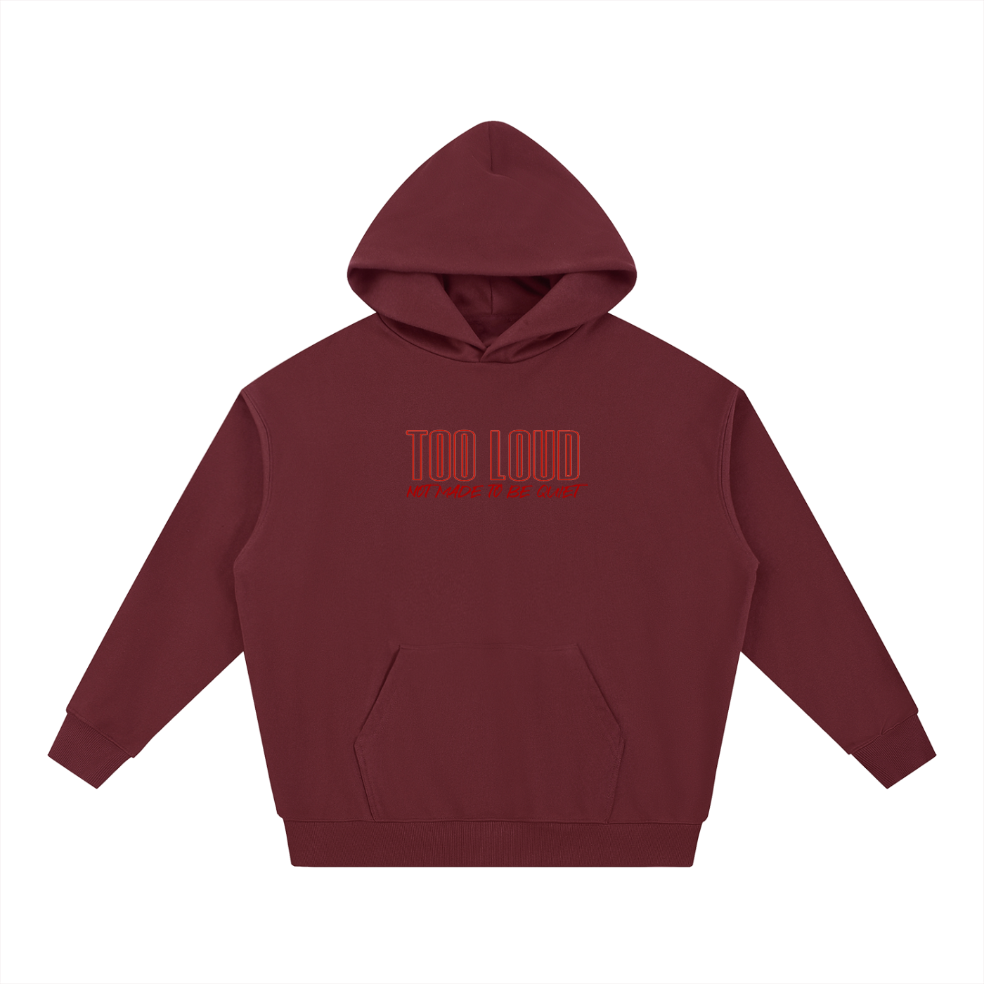 TOO LOUD OG "NMTBQ" red print Heavyweight Hoodie