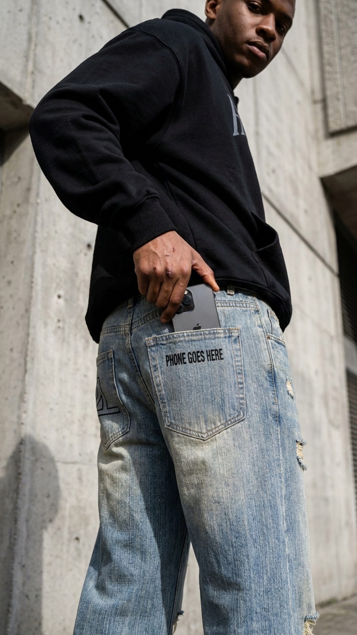 TOO LOUD Distressed Denim Jeans