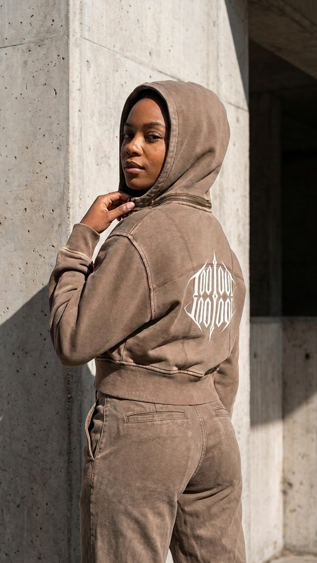 TOO LOUD "ROCK with US" Cropped Fleece Hoodie