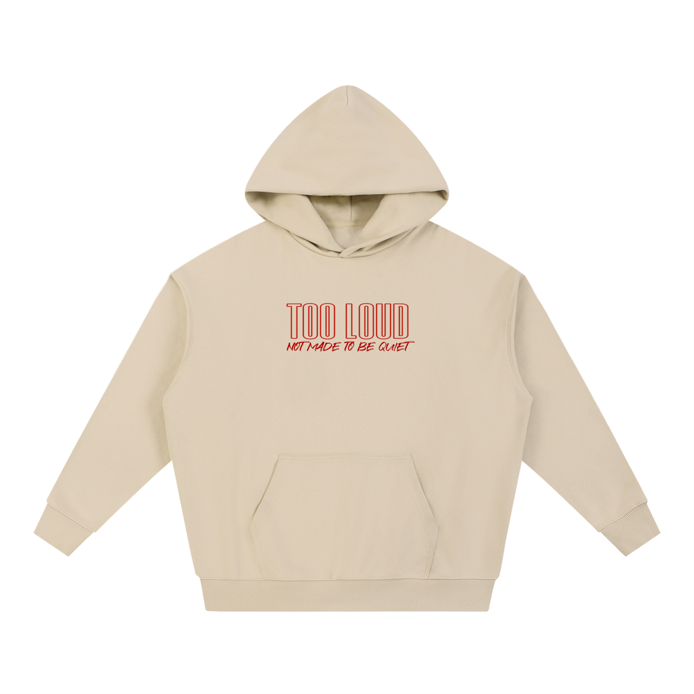TOO LOUD OG "NMTBQ" red print Heavyweight Hoodie