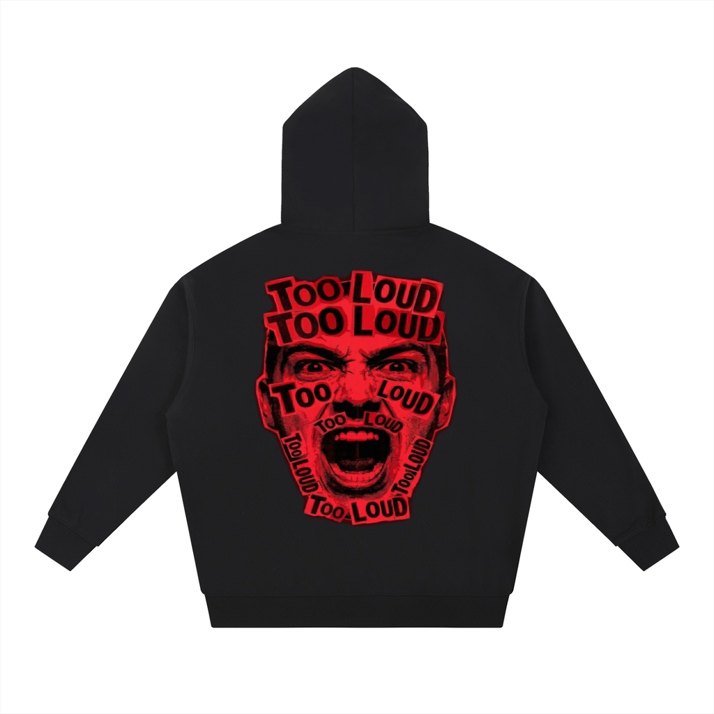 TOO LOUD OG "NMTBQ" red print Heavyweight Hoodie