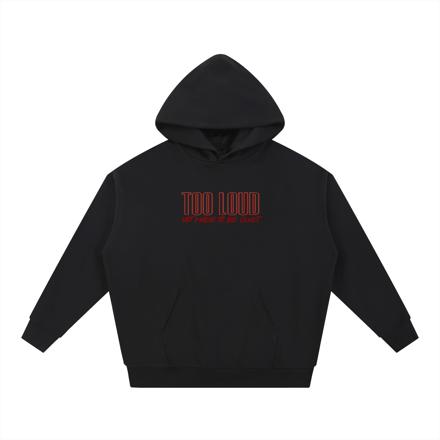 TOO LOUD OG "NMTBQ" red print Heavyweight Hoodie