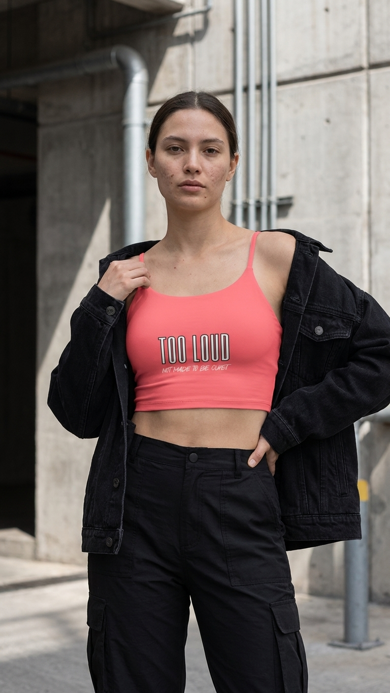 TOO LOUD Spaghetti Strap Sports Bra