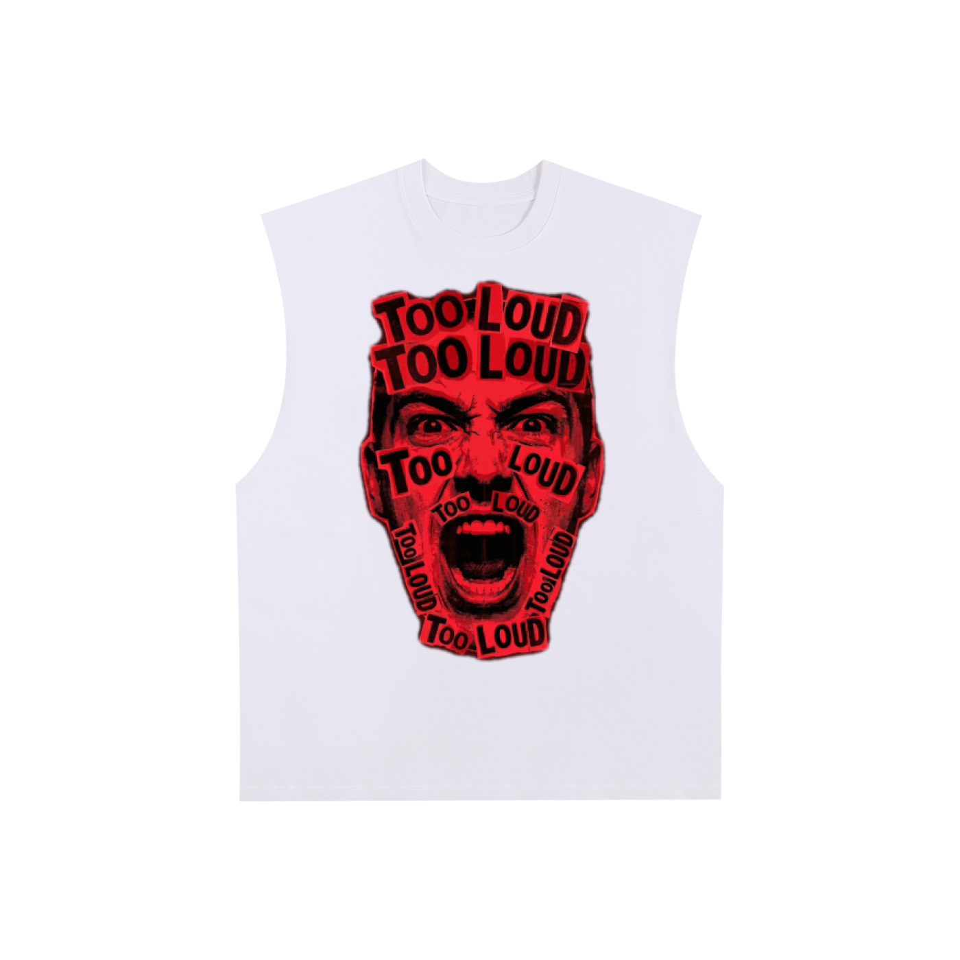 Too Loud OG Red Print Raw Edge Tank | Streetwear Tank UK | Too Loud
