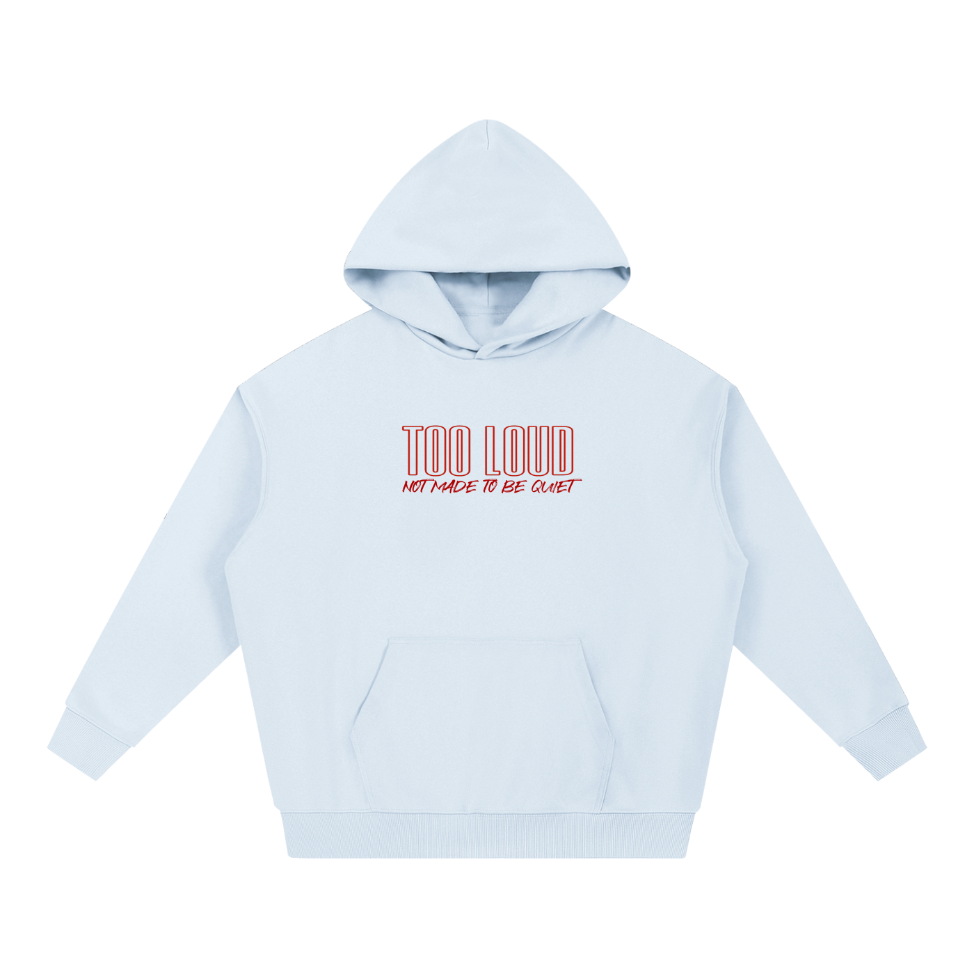 TOO LOUD OG "NMTBQ" red print Heavyweight Hoodie