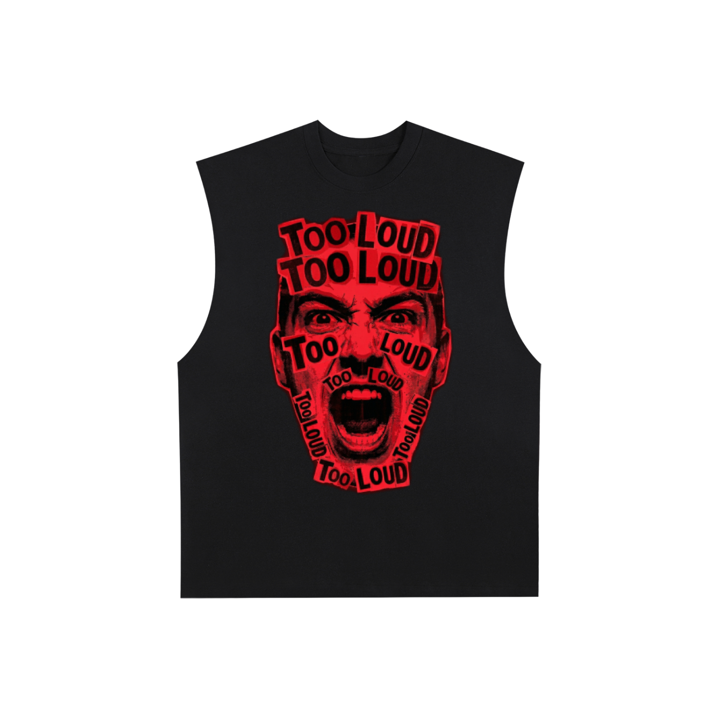 Too Loud OG Red Print Raw Edge Tank | Streetwear Tank UK | Too Loud