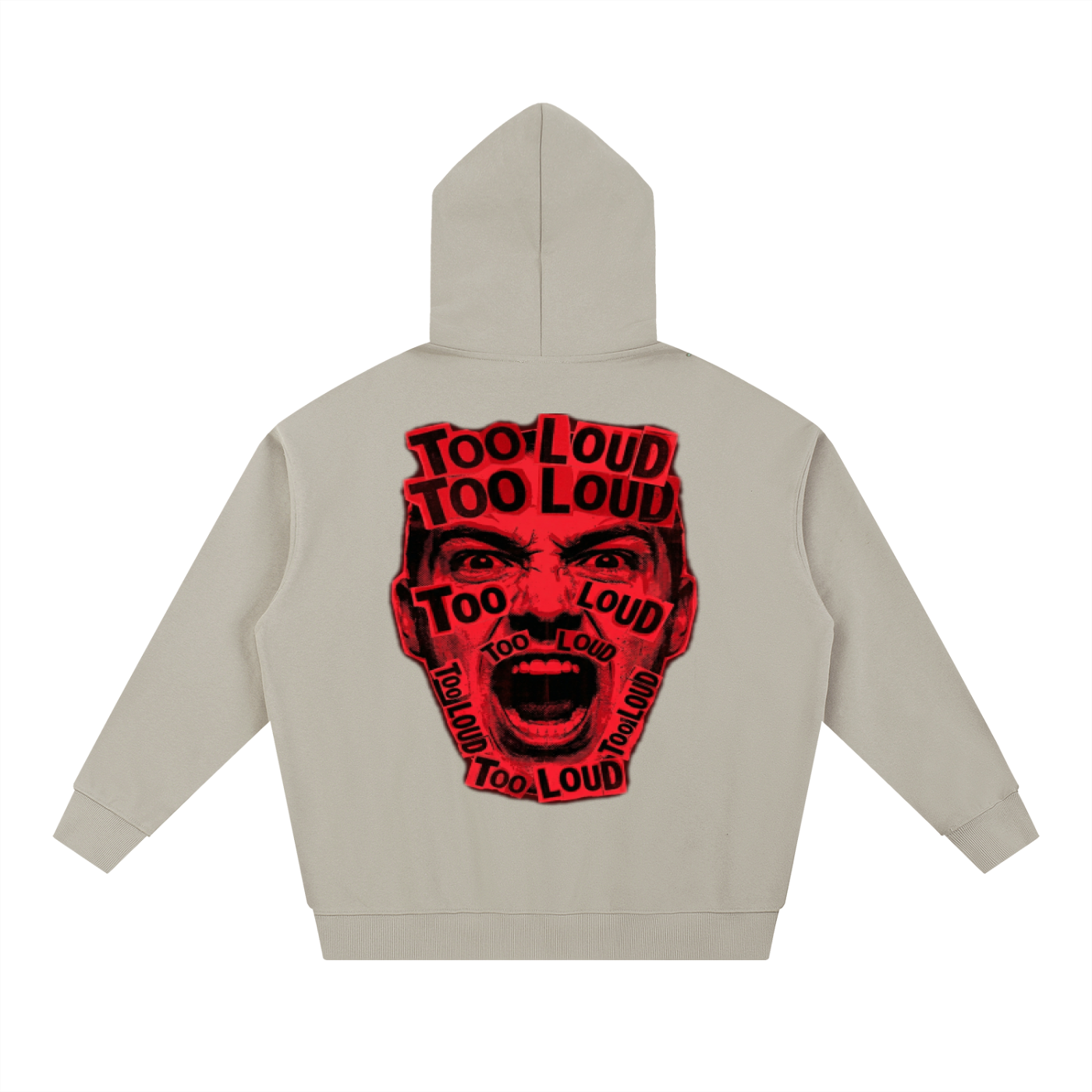 TOO LOUD OG "NMTBQ" red print Heavyweight Hoodie