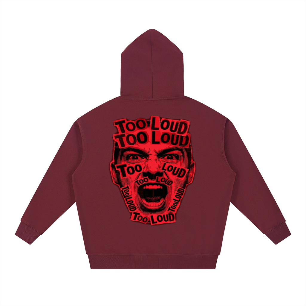 TOO LOUD OG "NMTBQ" red print Heavyweight Hoodie