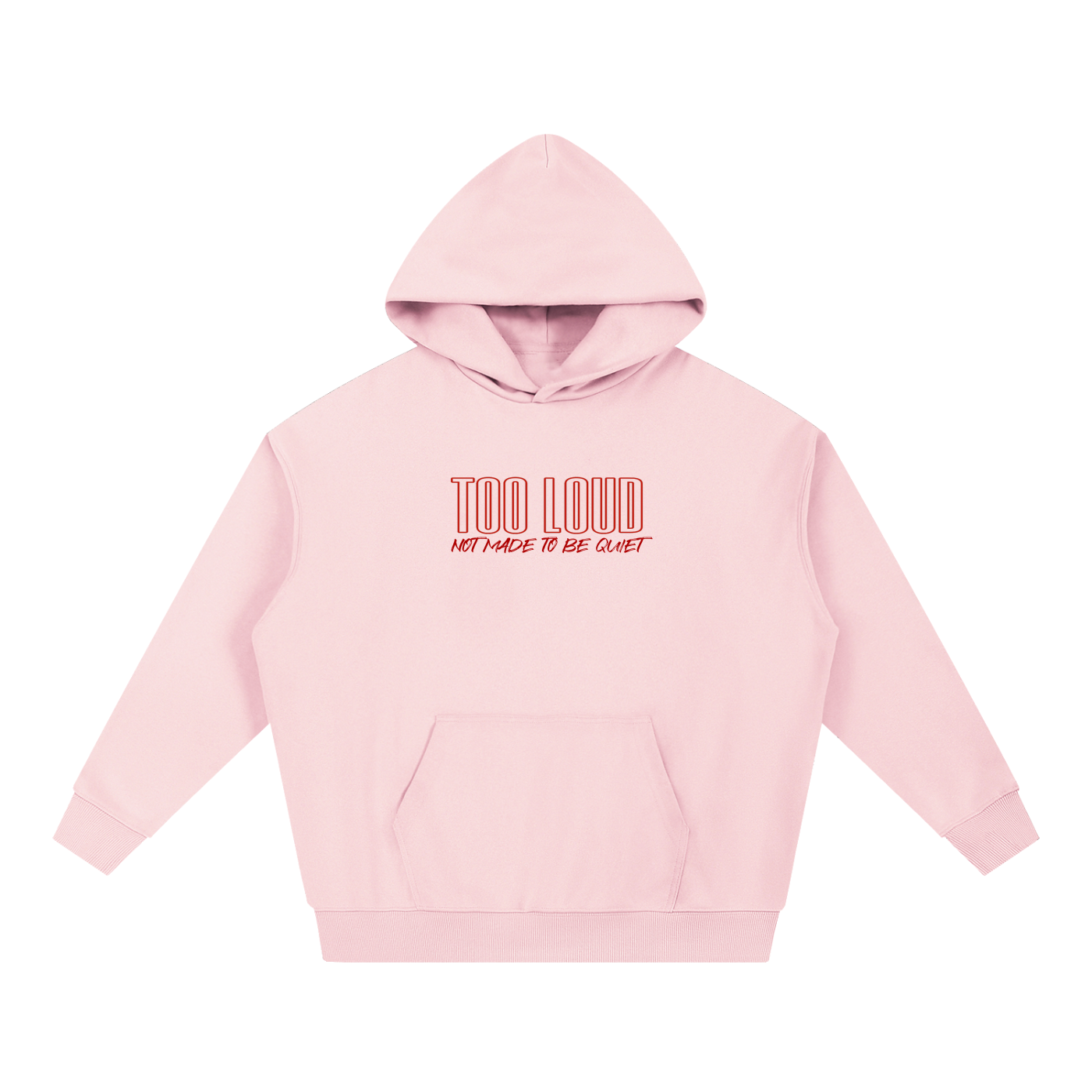 TOO LOUD OG "NMTBQ" red print Heavyweight Hoodie