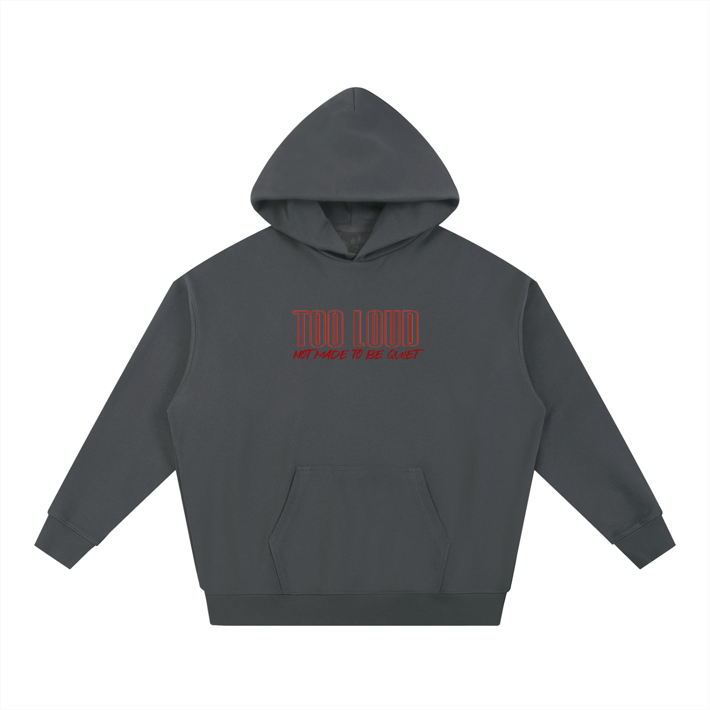 TOO LOUD OG "NMTBQ" red print Heavyweight Hoodie