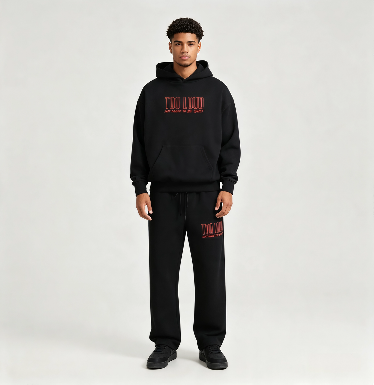 TOO LOUD "NMTBQ" Red Print Sweatpants