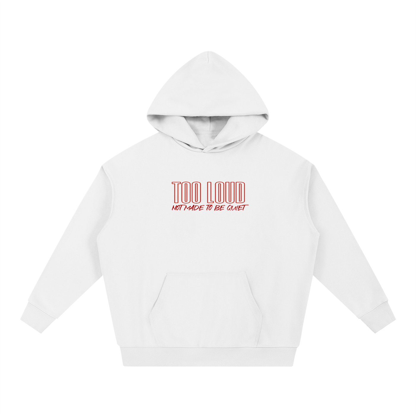 TOO LOUD OG "NMTBQ" red print Heavyweight Hoodie