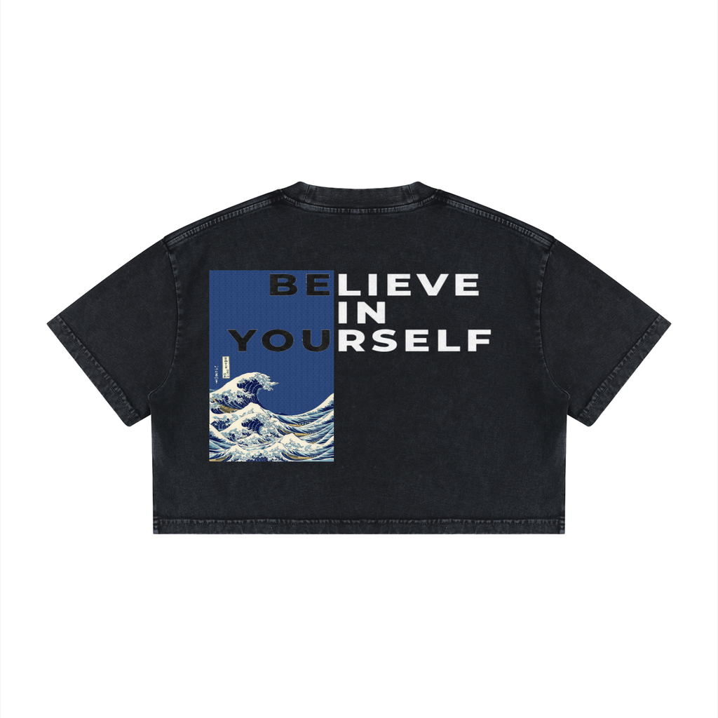 Women's "TOO LOUD" Mineral Wash Cotton Crop T-Shirt