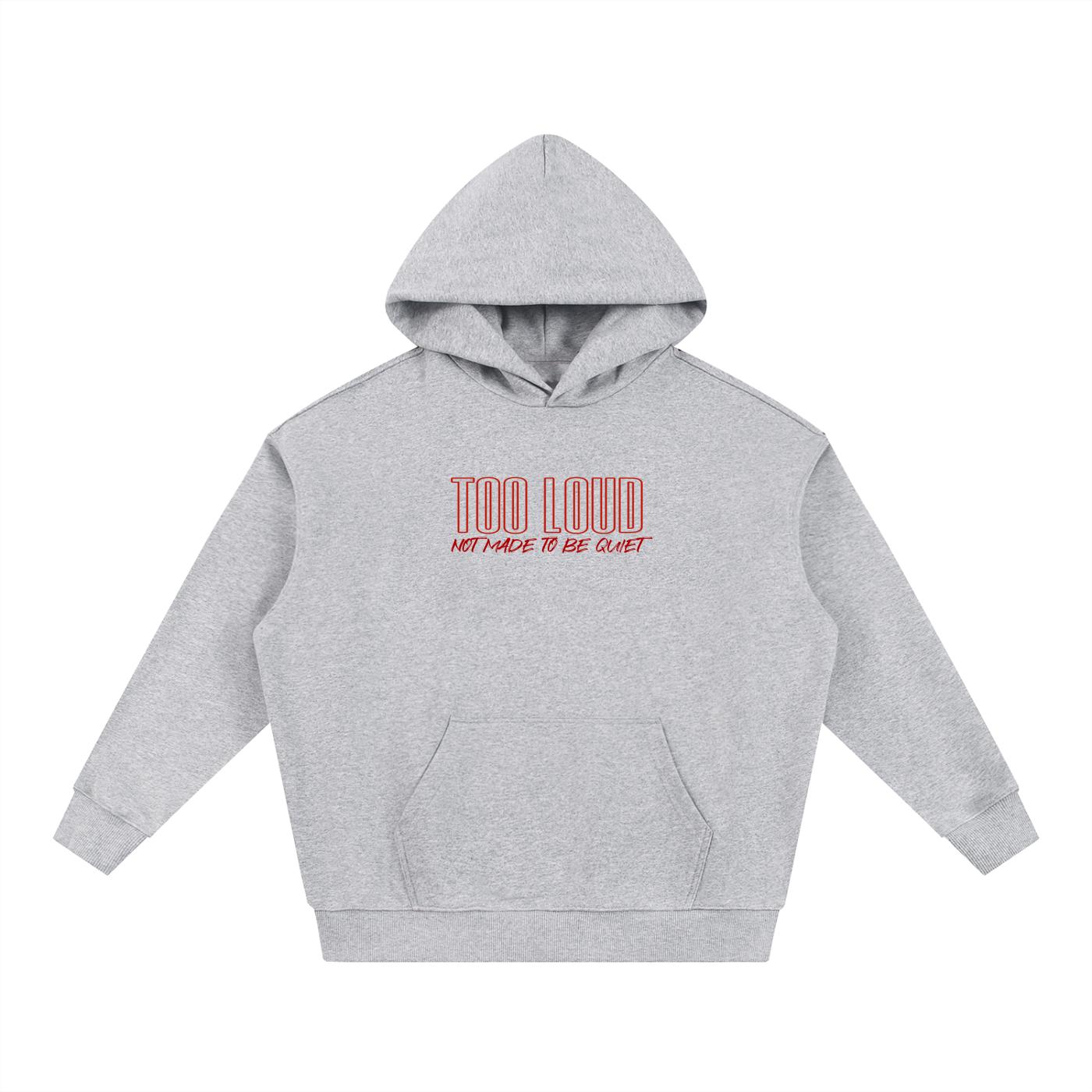 TOO LOUD OG "NMTBQ" red print Heavyweight Hoodie
