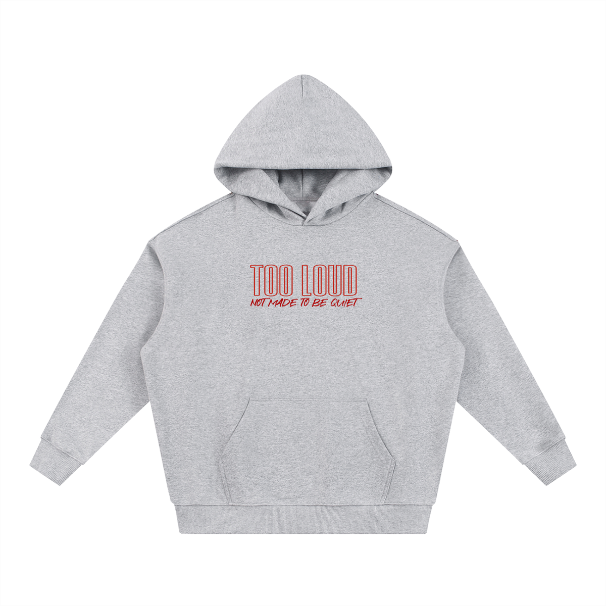 TOO LOUD OG "NMTBQ" red print Heavyweight Hoodie