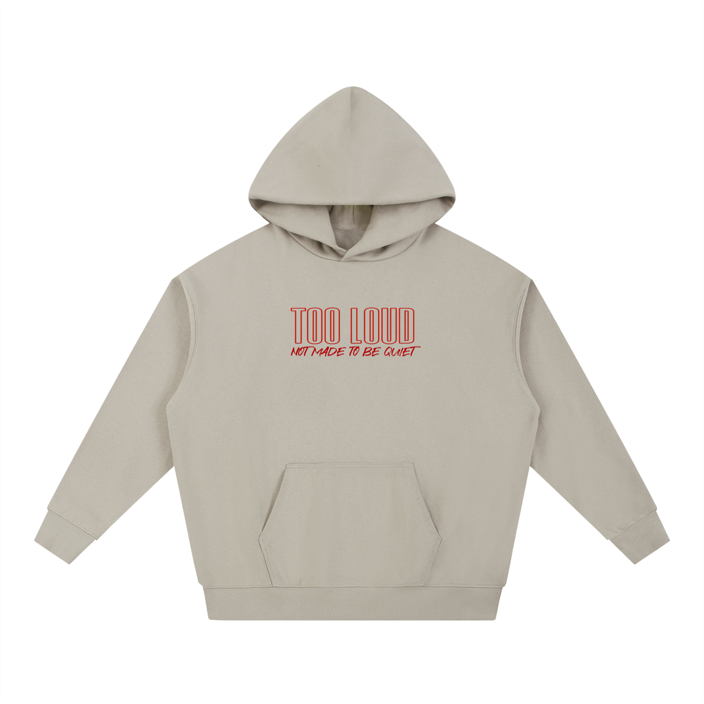 TOO LOUD OG "NMTBQ" red print Heavyweight Hoodie