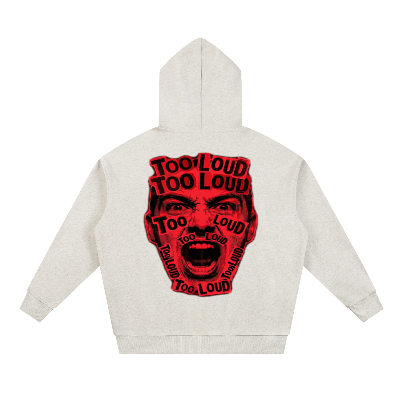 TOO LOUD OG "NMTBQ" red print Heavyweight Hoodie
