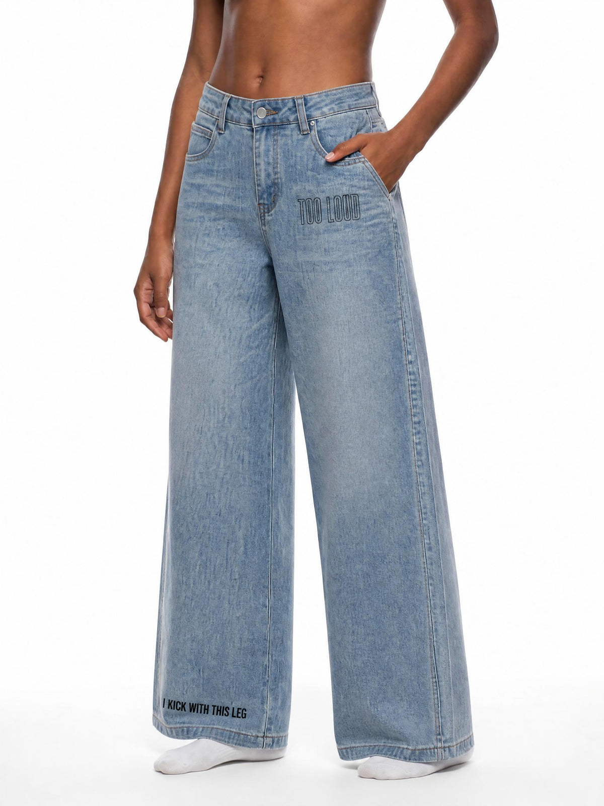 TOO LOUD High Rise Wide Leg Jeans